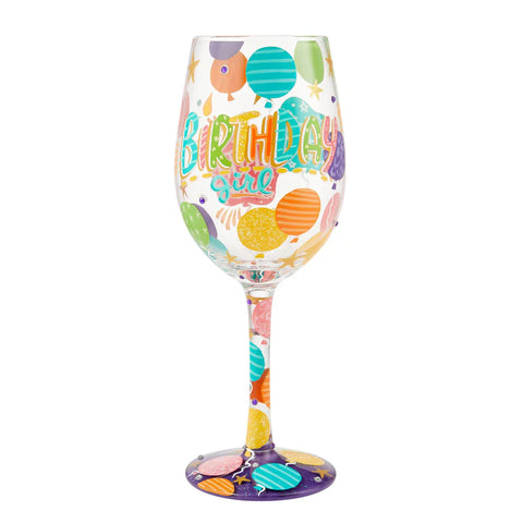 Birthday Girl Hand Painted Wine Glass Wine Glass Lolita   