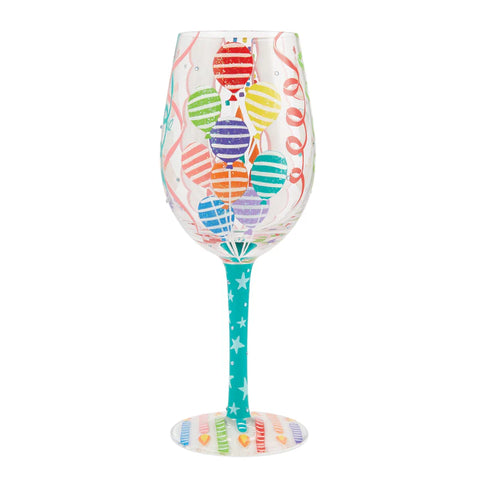 Happy Birthday Blast Hand Painted Wine Glass Wine Glass Lolita   