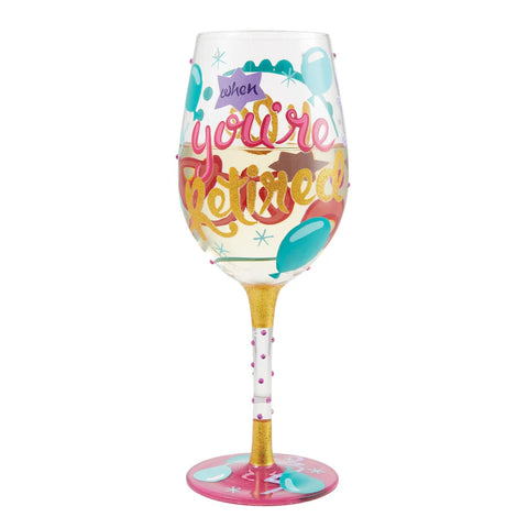 Life When Retired Hand Painted Wine Glass Wine Glass Lolita   