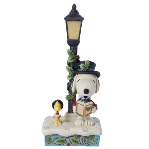 Snoopy and Woodstock Lamp Post Figurine Jim Shore   