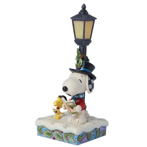 Snoopy and Woodstock Lamp Post Figurine Jim Shore   