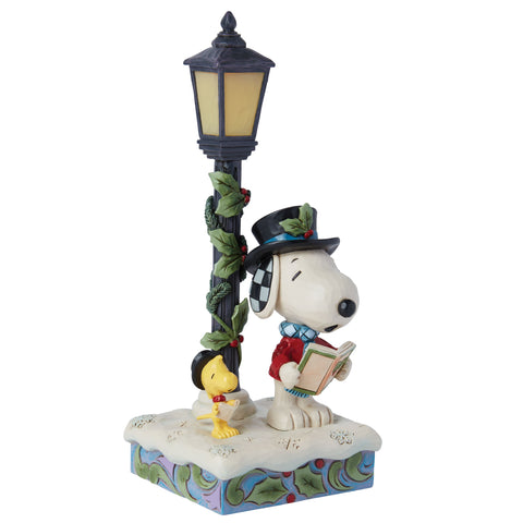 Snoopy and Woodstock Lamp Post Figurine Jim Shore   