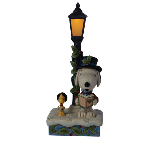 Snoopy and Woodstock Lamp Post Figurine Jim Shore   