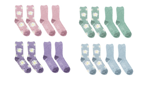 2-Pair Soft Daisy Therapeutic Spa Socks  Mirabeau   