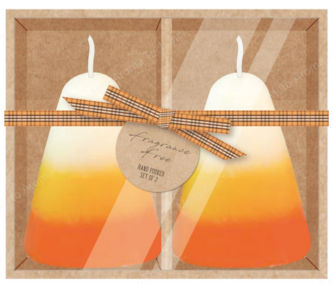 6" Candy Corn Premium Taper Candle Set Of 2  Opportunities   