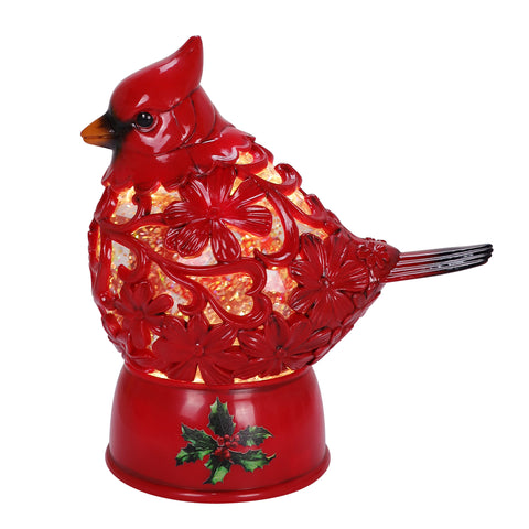 7" Cardinal & Holly Glitter Lantern Glitter Lantern Opportunities   