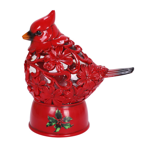 7" Cardinal & Holly Glitter Lantern Glitter Lantern Opportunities   