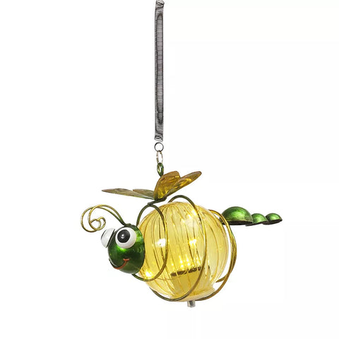 Solar Hanging Garden Friend - Round Yellow Dragonfly Gerson