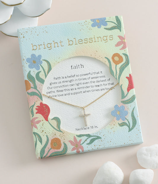 Bright Blessings Cross Faith Gold Necklace Jewelry Periwinkle   
