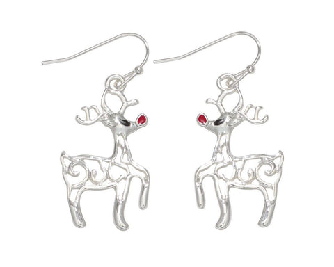 Prancing Silver Rudolph Earrings Earrings Periwinkle   