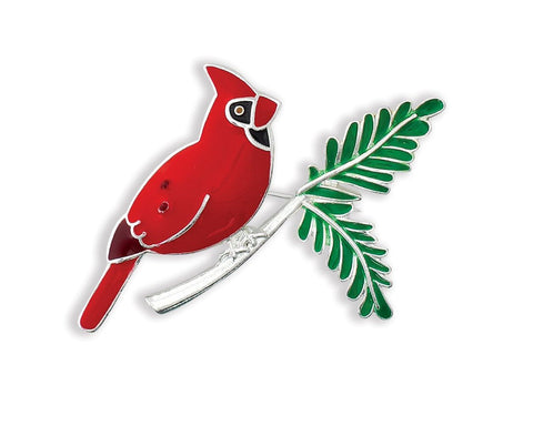 Cardinal on a Branch Pin Earrings Periwinkle   