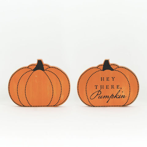 Reversible Wood Shape Pumpkin Halloween Décor Adams & Co   