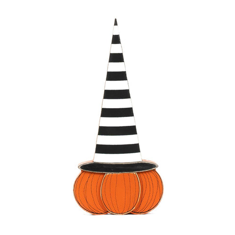 Reversible Wood Pumpkin Hat Halloween Décor Adams & Co   