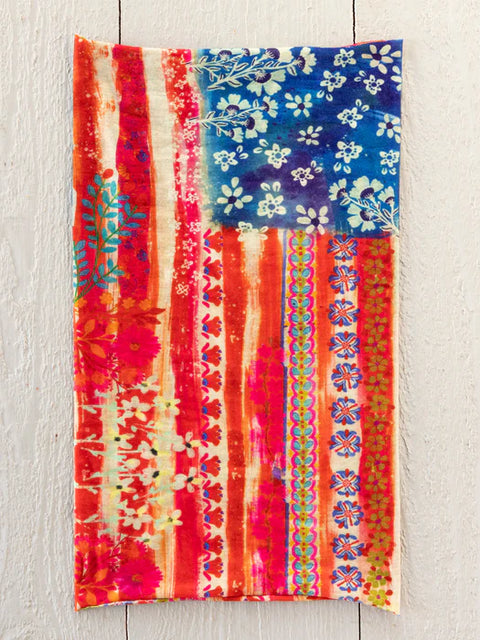Full Boho Bandeau® Headband - Cream American Flag Natural Life