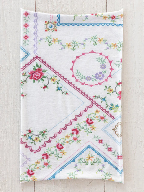 Full Boho Bandeau® Headband - Heirloom Cross Stitch Ivory Natural Life