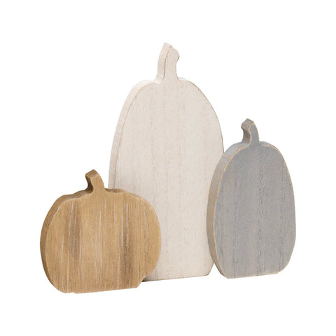 Wooden Pumpkin Trio Decoration Décor Collins Painting and Design   