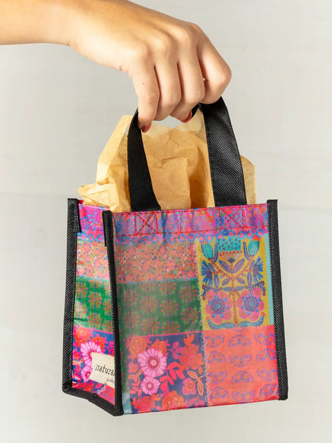 Small Happy Bag - Rainbow Patchwork Natural Life