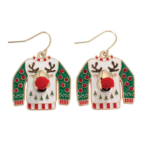 Rudolph Sweater Earrings Earrings Periwinkle   