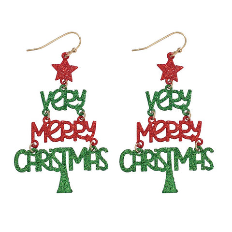 Very Merry Christmas Earrings Earrings Periwinkle   