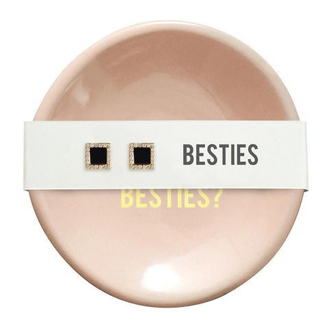 Ceramic Ring Dish & Earrings - Did We Just Become Besties? Earrings Santa Barbara Design Studio   