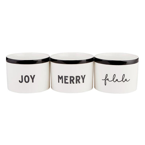 Black Holiday Dip Bowls Book Box - Eat, Dip and Be Merry Dip Bowl Set Santa Barbara Design Studio   