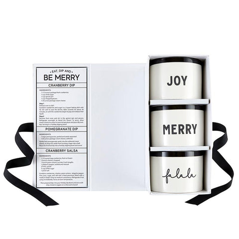 Black Holiday Dip Bowls Book Box - Eat, Dip and Be Merry Dip Bowl Set Santa Barbara Design Studio   