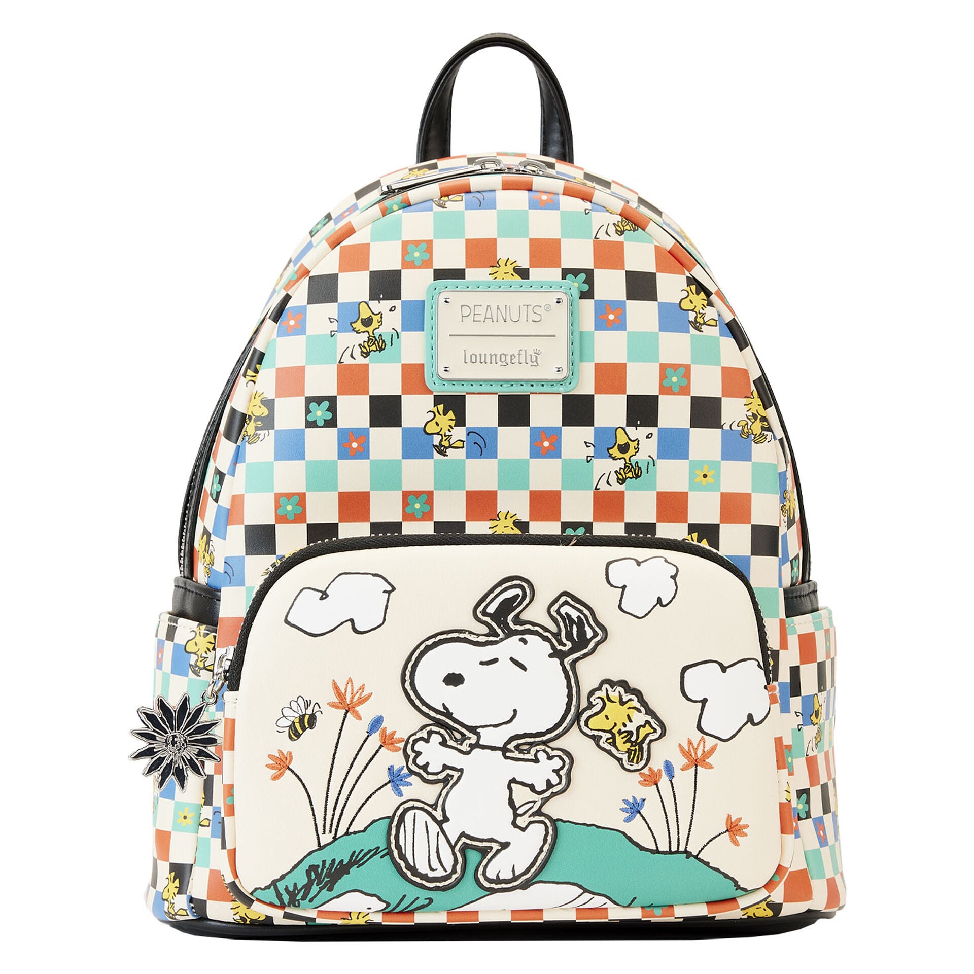Loungefly Peanuts Snoopy and Woodstock Checkered Mini Backpack Backpack Loungefly   