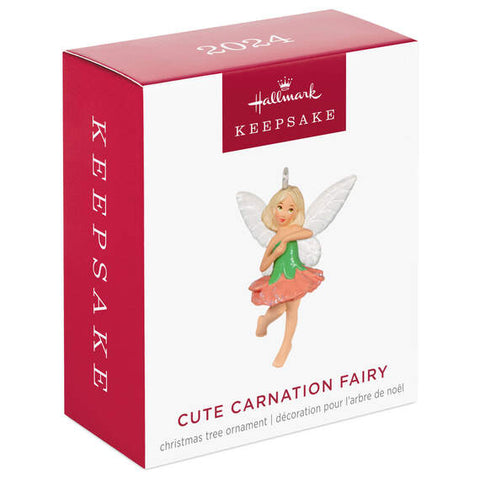 Mini Cute Carnation Fairy 2024 Hallmark Keepsake Ornament, 1.12" Hallmark Keepsake Ornament Hallmark   