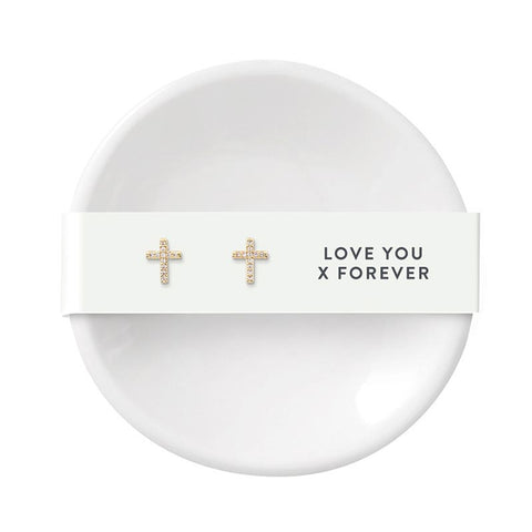 Ceramic Ring Dish & Earrings - Love Forever Earrings Santa Barbara Design Studio   