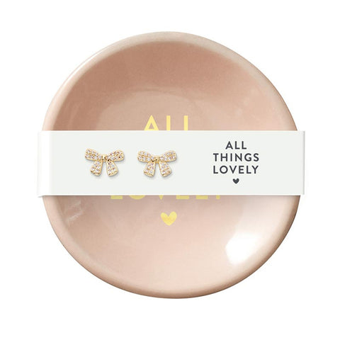 Ceramic Ring Dish & Earrings - All Things Lovely Earrings Santa Barbara Design Studio   