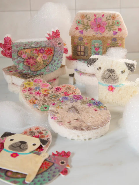 Cat Puff Up Sponges, Set of 5 Natural Life