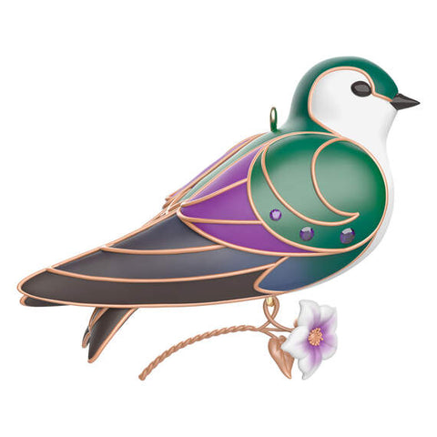 The Beauty of Birds Violet-Green Swallow Ornament Hallmark Keepsake Ornament Hallmark   