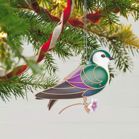 The Beauty of Birds Violet-Green Swallow Ornament Hallmark Keepsake Ornament Hallmark   