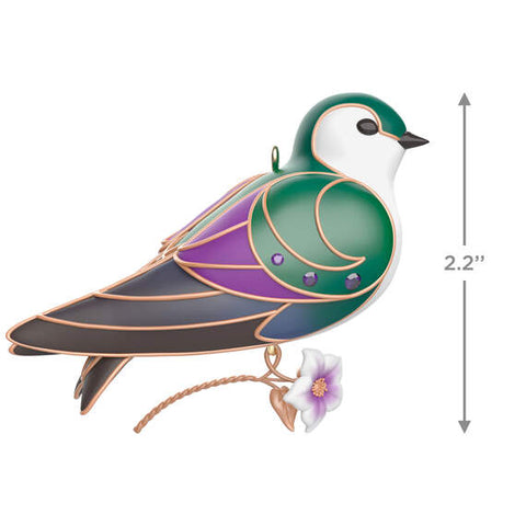 The Beauty of Birds Violet-Green Swallow Ornament Hallmark Keepsake Ornament Hallmark   