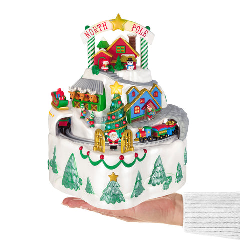 North Pole Village Tabletop Decoration With Light, Sound and Motion Hallmark Keepsake Ornament Hallmark   