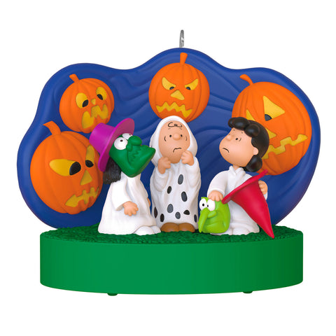 Hallmark The Peanuts® Gang 60th Anniversary Spooked Trick-or-Treaters Ornament With Light and Sound Hallmark