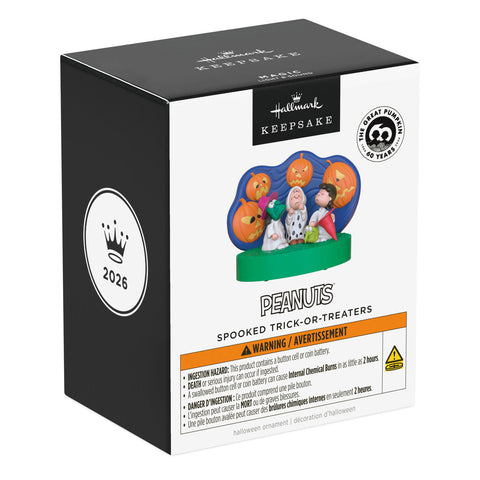 Hallmark The Peanuts® Gang 60th Anniversary Spooked Trick-or-Treaters Ornament With Light and Sound Hallmark