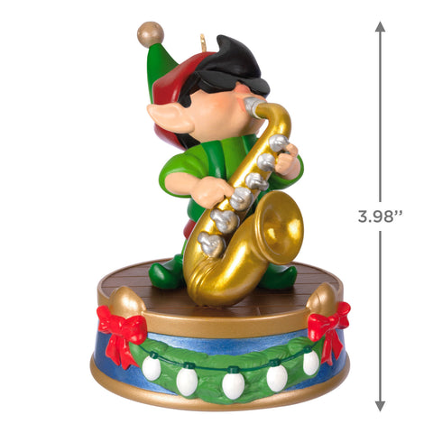 North Pole Tree Trimmers Band Collection Stuey On Sax Musical 2024 Hallmark Keepsake Ornament With Light Hallmark Keepsake Ornament Hallmark   