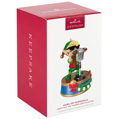 North Pole Tree Trimmers Band Collection Hank On Harmonica Musical 2024 Hallmark Keepsake Ornament With Light Hallmark Keepsake Ornament Hallmark   