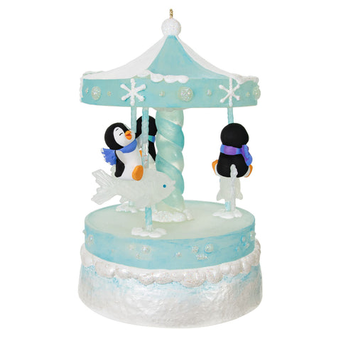 Playful Penguins on Carousel Musical 2024 Hallmark Keepsake Ornament With Light and Motion Hallmark Keepsake Ornament Hallmark Default Title  