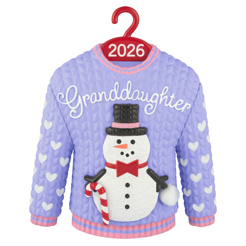 Hallmark Granddaughter Snowman Sweater 2026 Ornament Hallmark