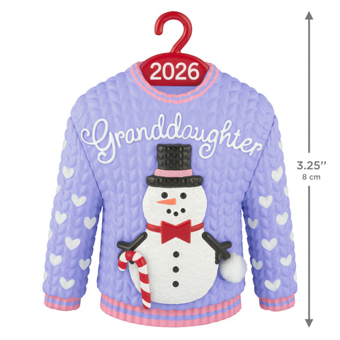 Hallmark Granddaughter Snowman Sweater 2026 Ornament Hallmark