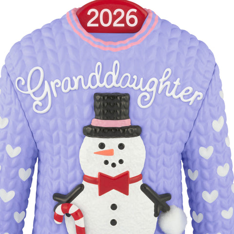 Hallmark Granddaughter Snowman Sweater 2026 Ornament Hallmark