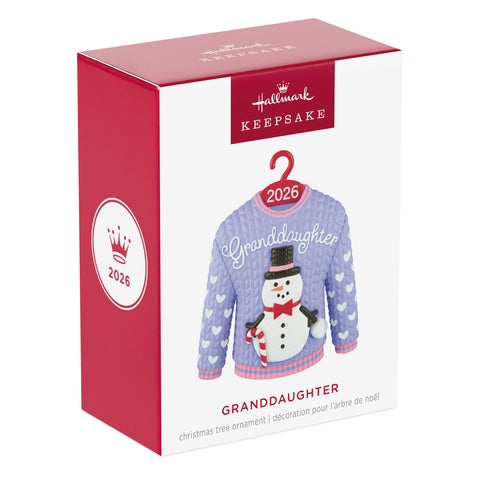 Hallmark Granddaughter Snowman Sweater 2026 Ornament Hallmark