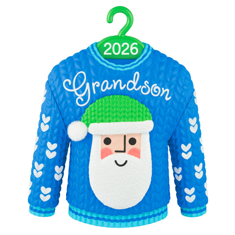 Hallmark Grandson Santa Sweater 2026 Ornament Hallmark