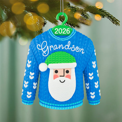 Hallmark Grandson Santa Sweater 2026 Ornament Hallmark
