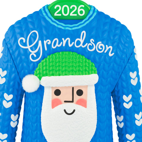 Hallmark Grandson Santa Sweater 2026 Ornament Hallmark