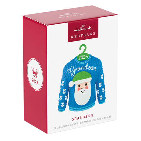 Hallmark Grandson Santa Sweater 2026 Ornament Hallmark