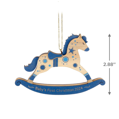 Baby Boy's First Christmas Rocking Horse 2024 Wood 2024 Hallmark Keepsake Ornament Hallmark Keepsake Ornament Hallmark   