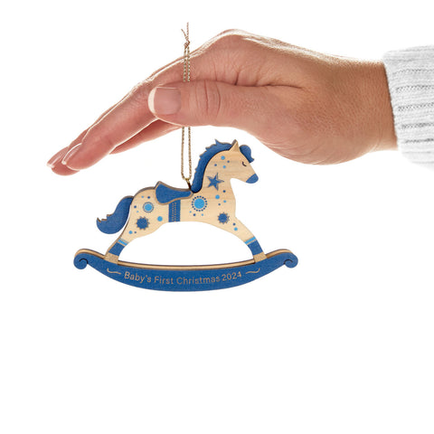 Baby Boy's First Christmas Rocking Horse 2024 Wood 2024 Hallmark Keepsake Ornament Hallmark Keepsake Ornament Hallmark   